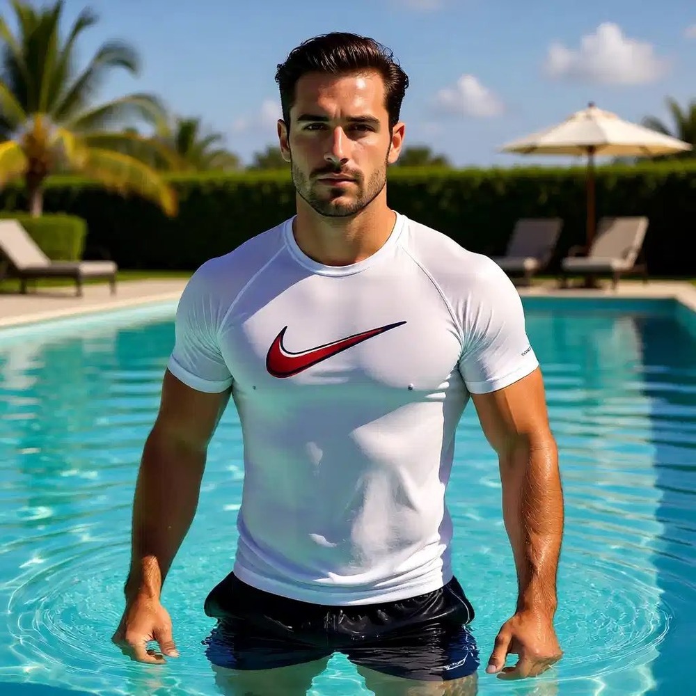 Nike Swim Mens Dri-FIT UPF 40+ Rash Guard Short Sleeve Shirt White Lg NWT
